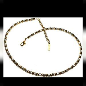 NAPIER Mixed Metal Beads Seed Necklace VTG